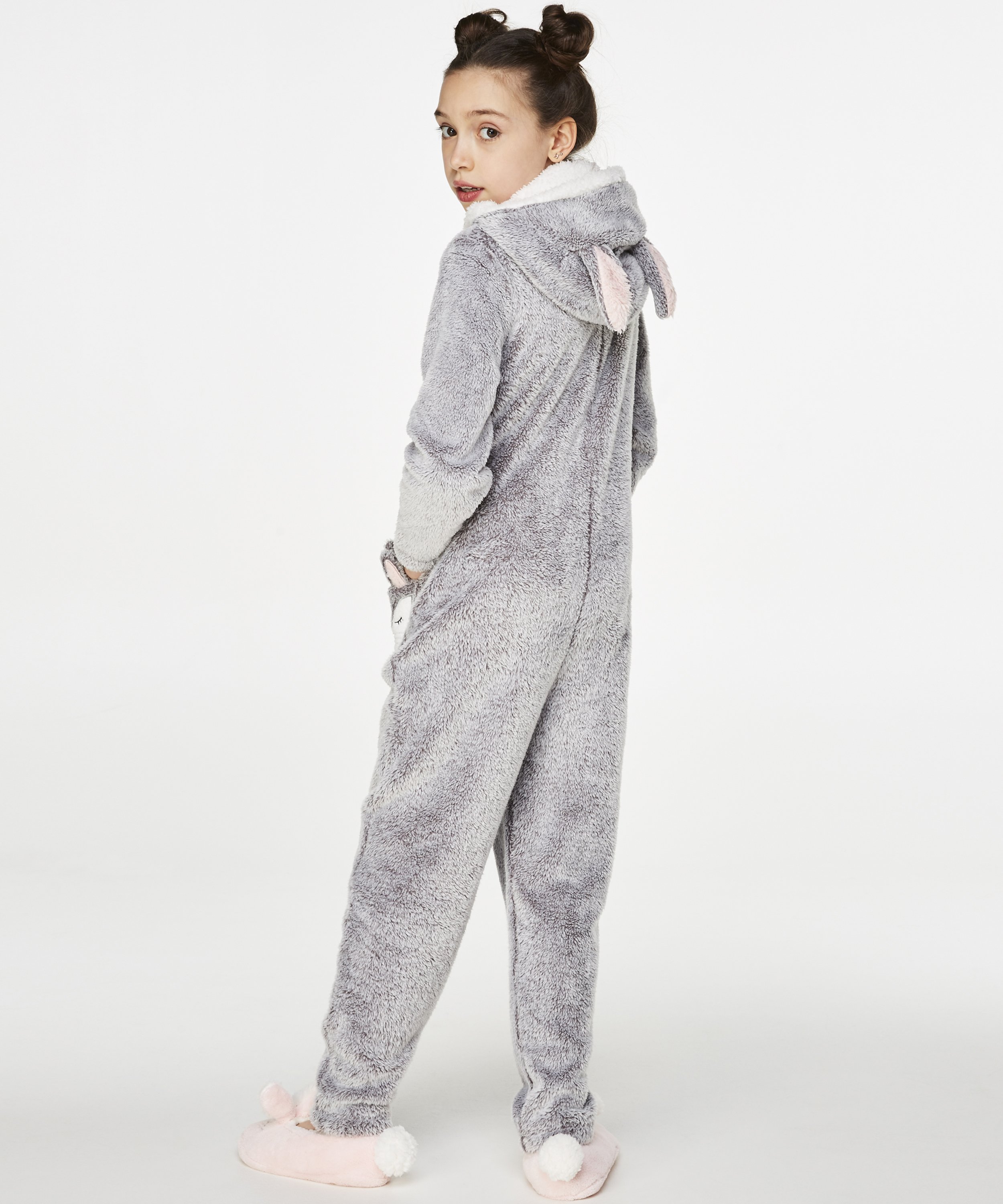 Teens Fleece Jumpsuit, Grå, main