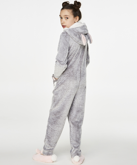 Teens Fleece Jumpsuit, Grå