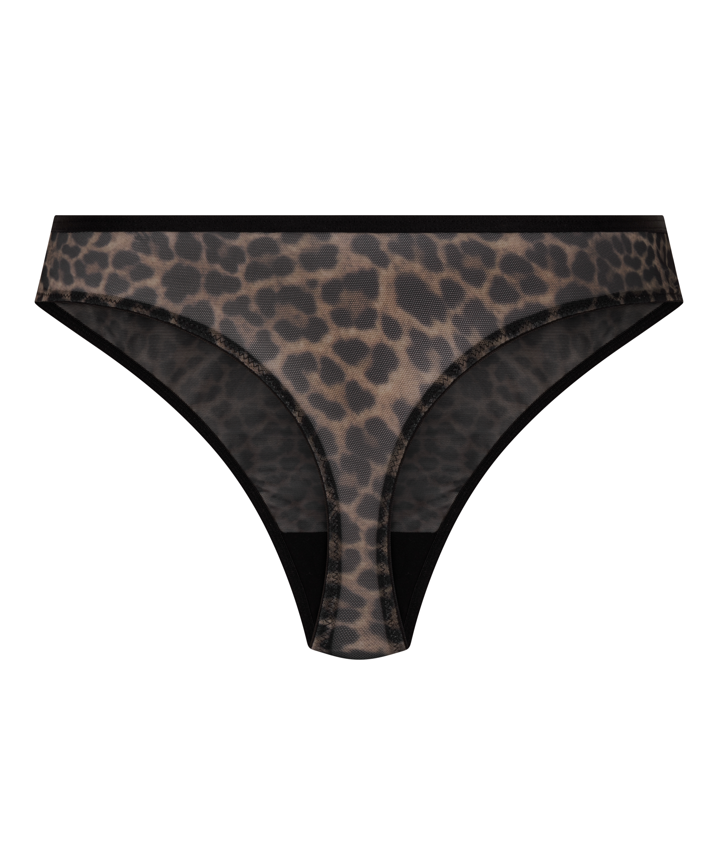 Højtaljet stringtrusse Leopard Tara, Sort, main
