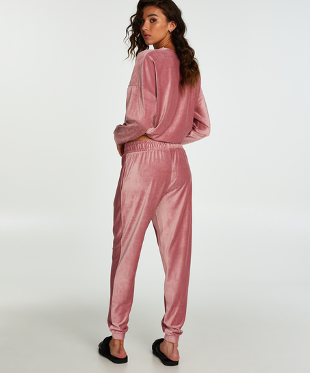 Joggingbukser Velour Rib, pink