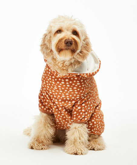 Fleece hunde-onesie, Brun