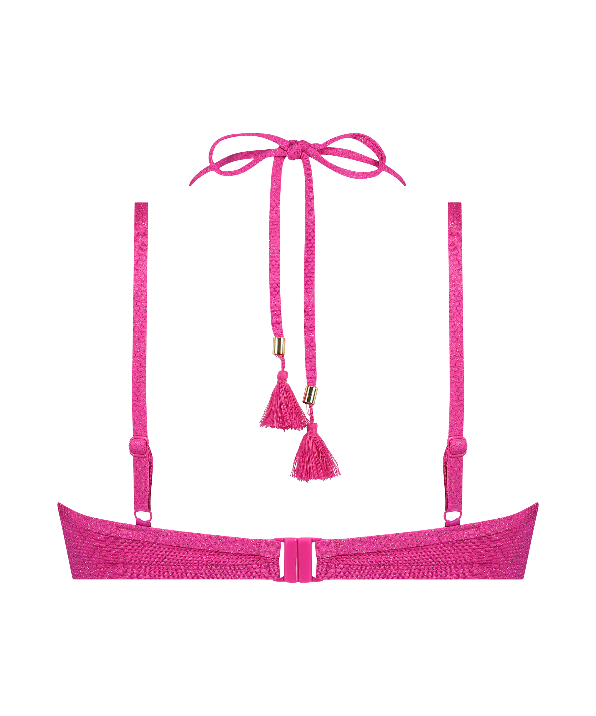 Bikinitop Scallop Lurex, Lyserød, main