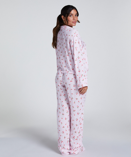 Langærmet satinjakke, Lyserød