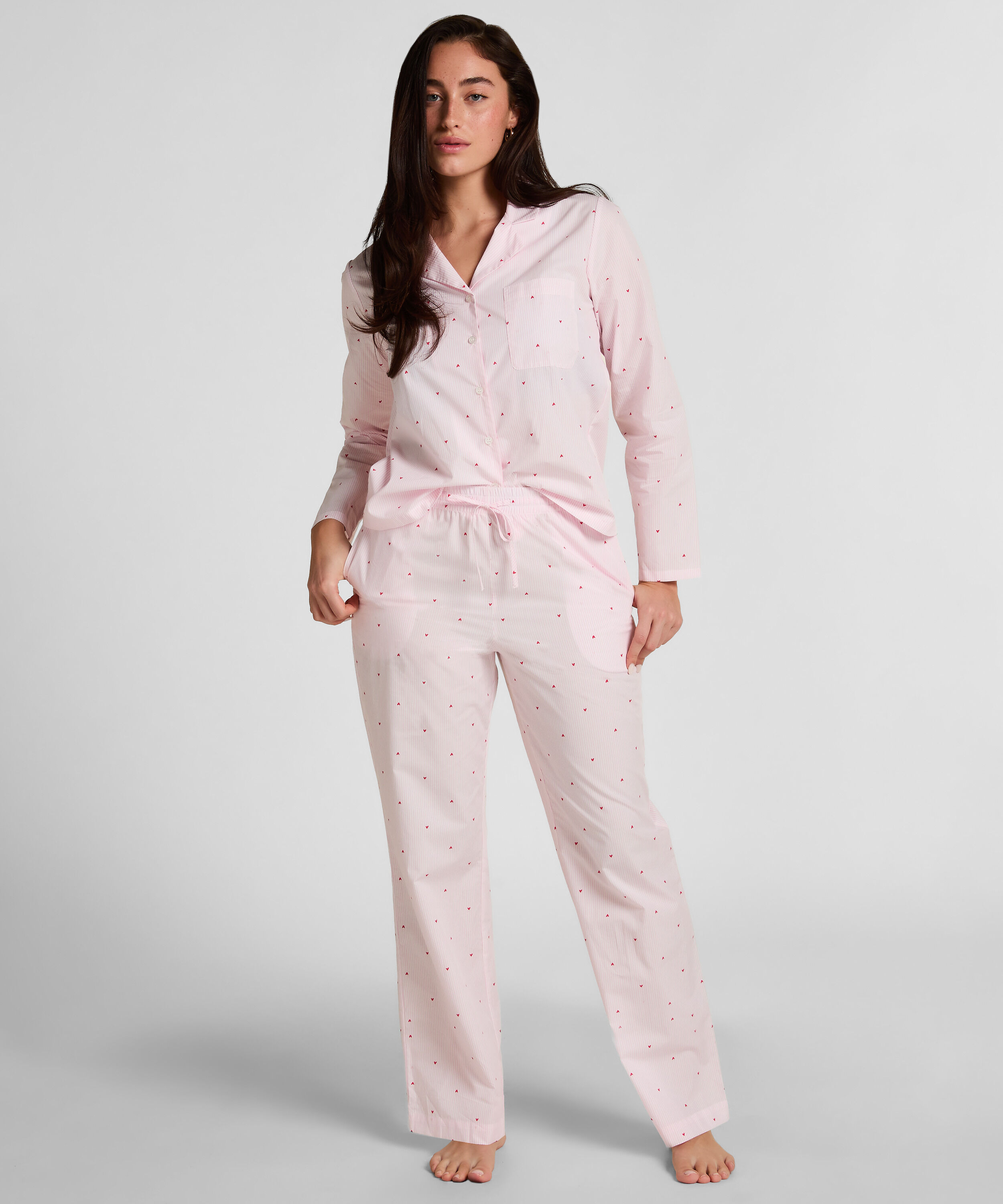 Pyjamas i bomuldsjersey, Hvid