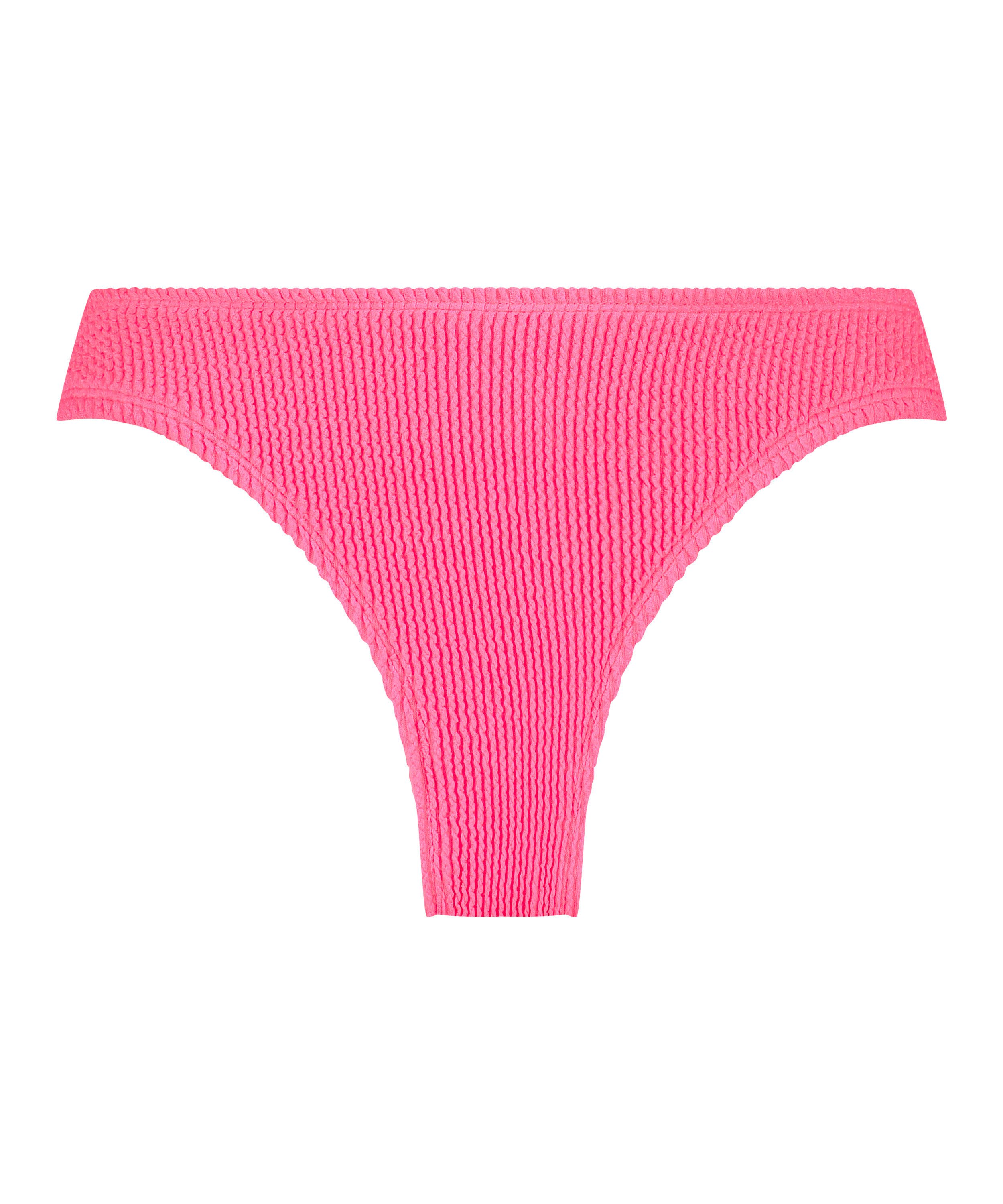 Højskåret Bikinitrusse Crinkle, pink, main