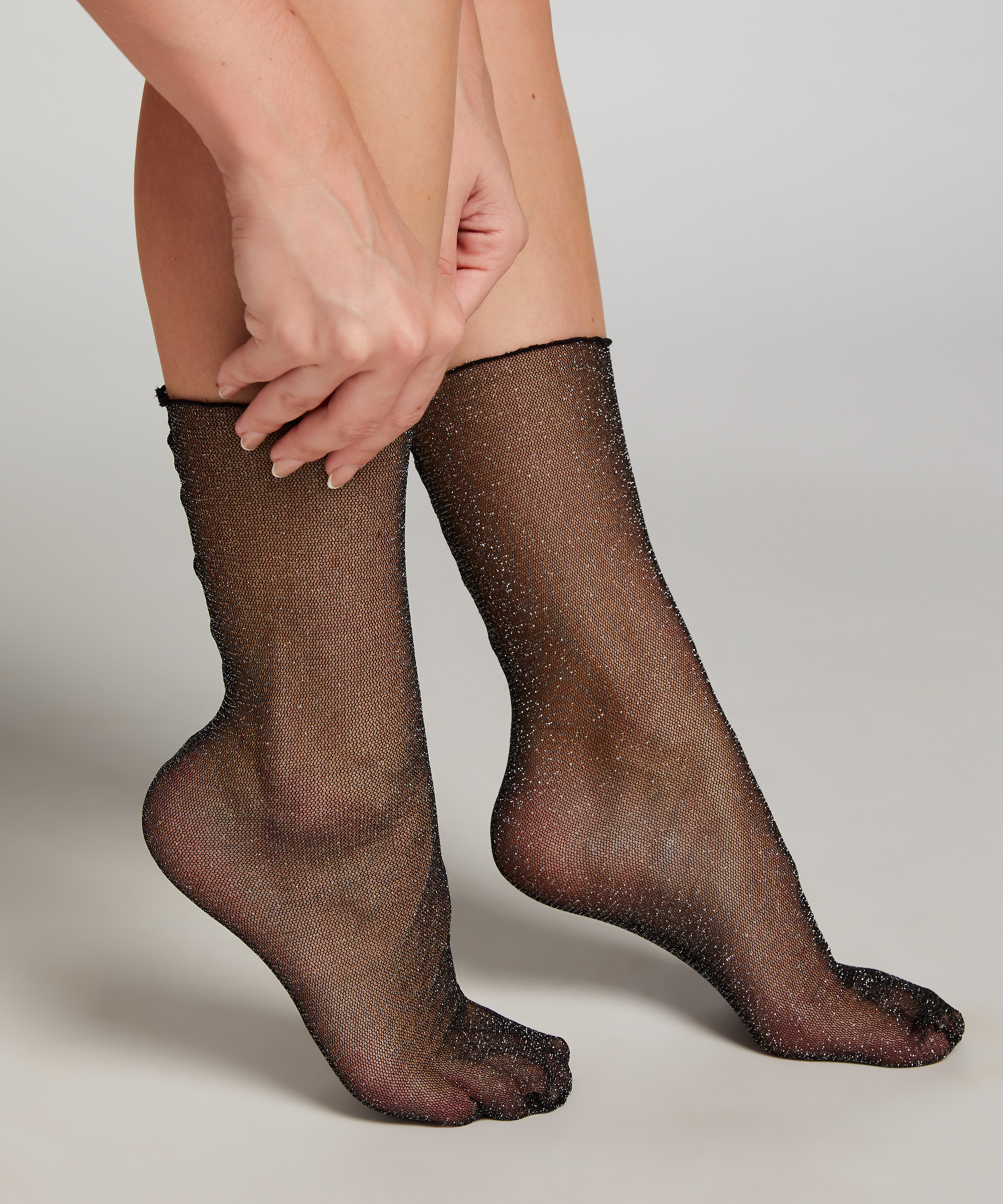 Strømper Glitter, sort, main