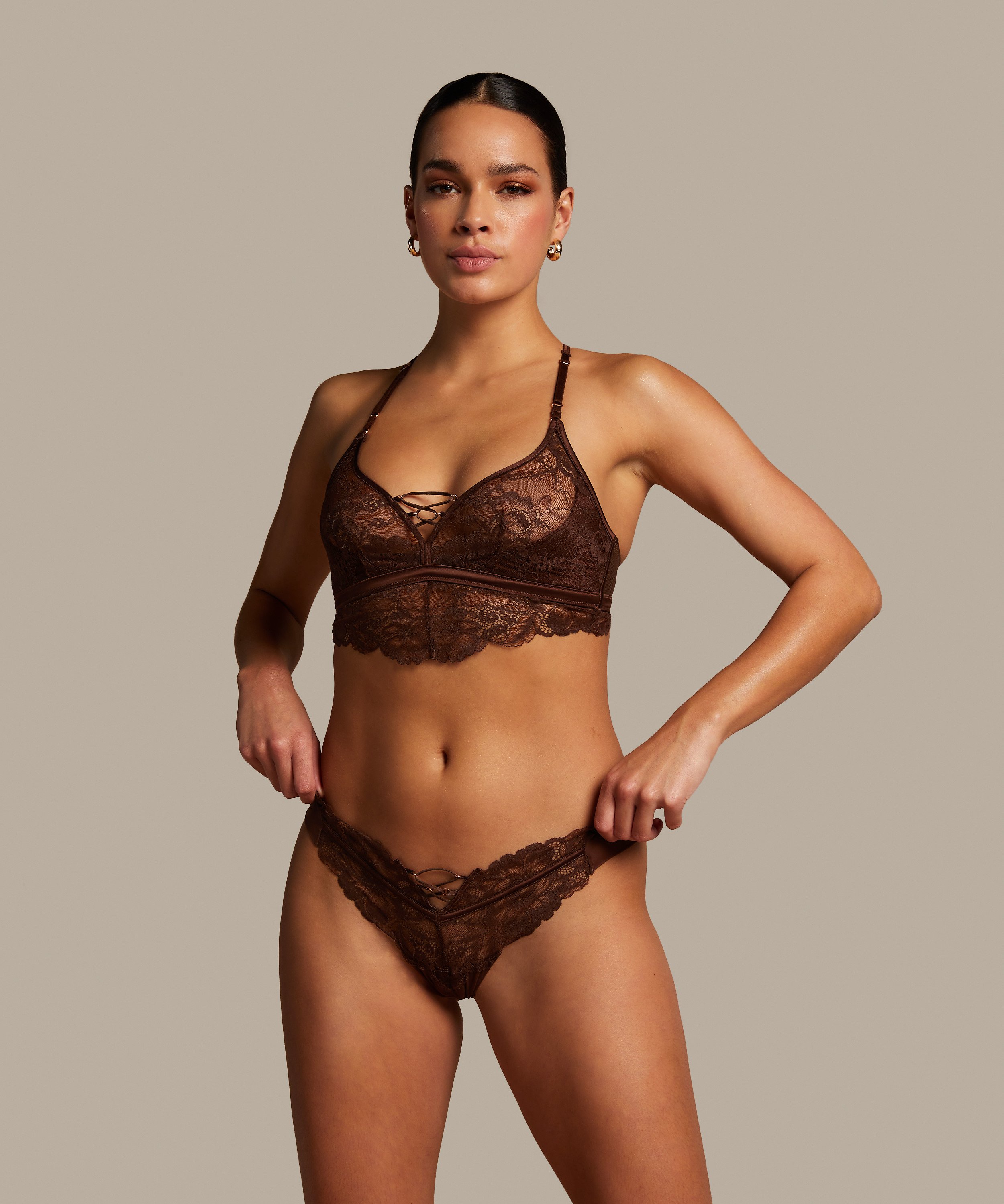 Bralette Patrice, Brun, main