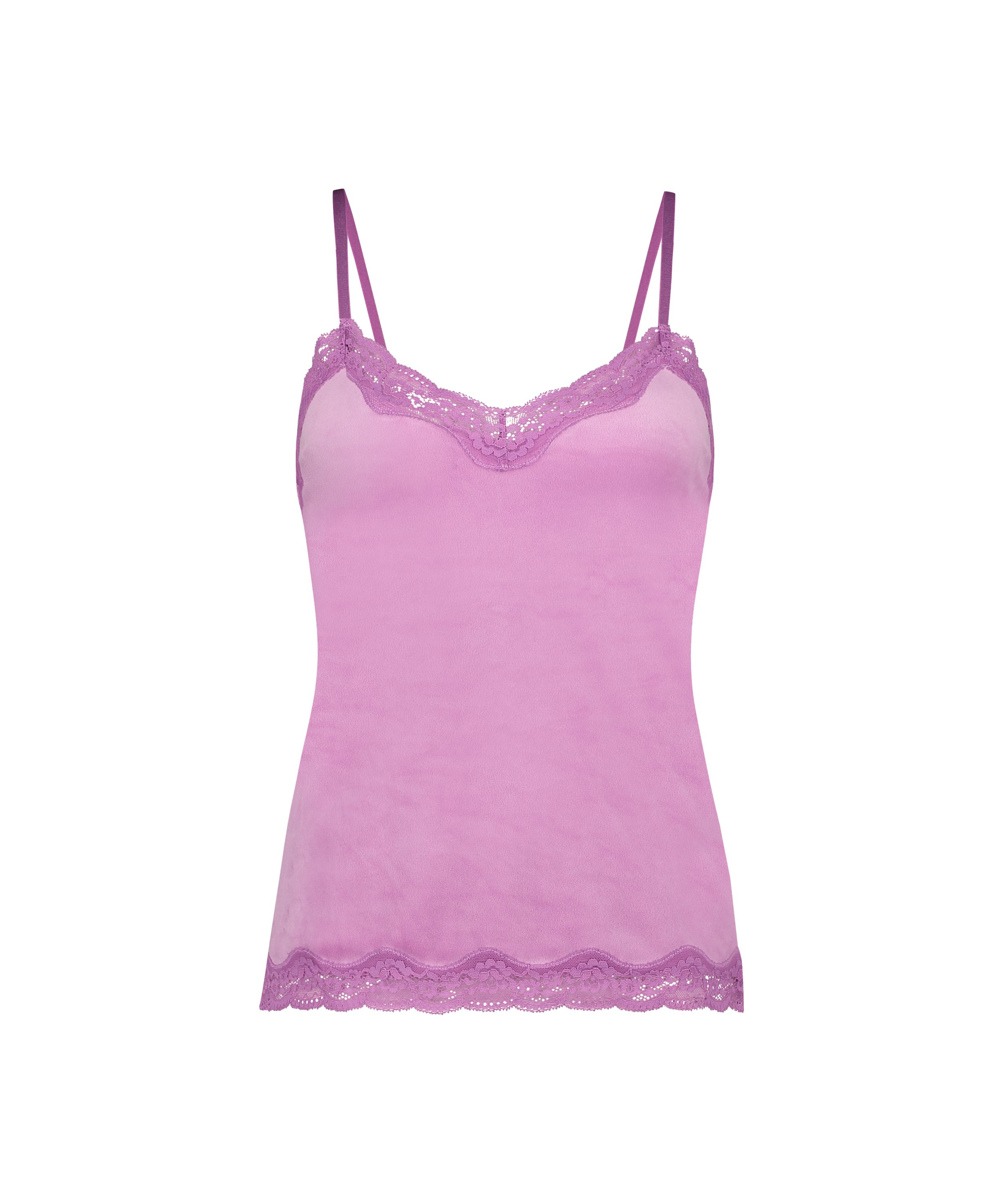 Cami top Velours Lace, Lyserød, main