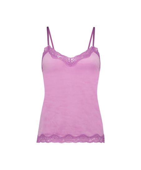 Cami top Velours Lace, Lyserød