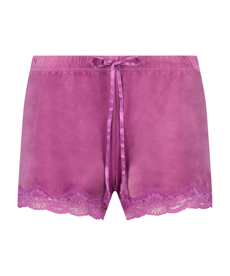 Shorts velour Lace, Lilla