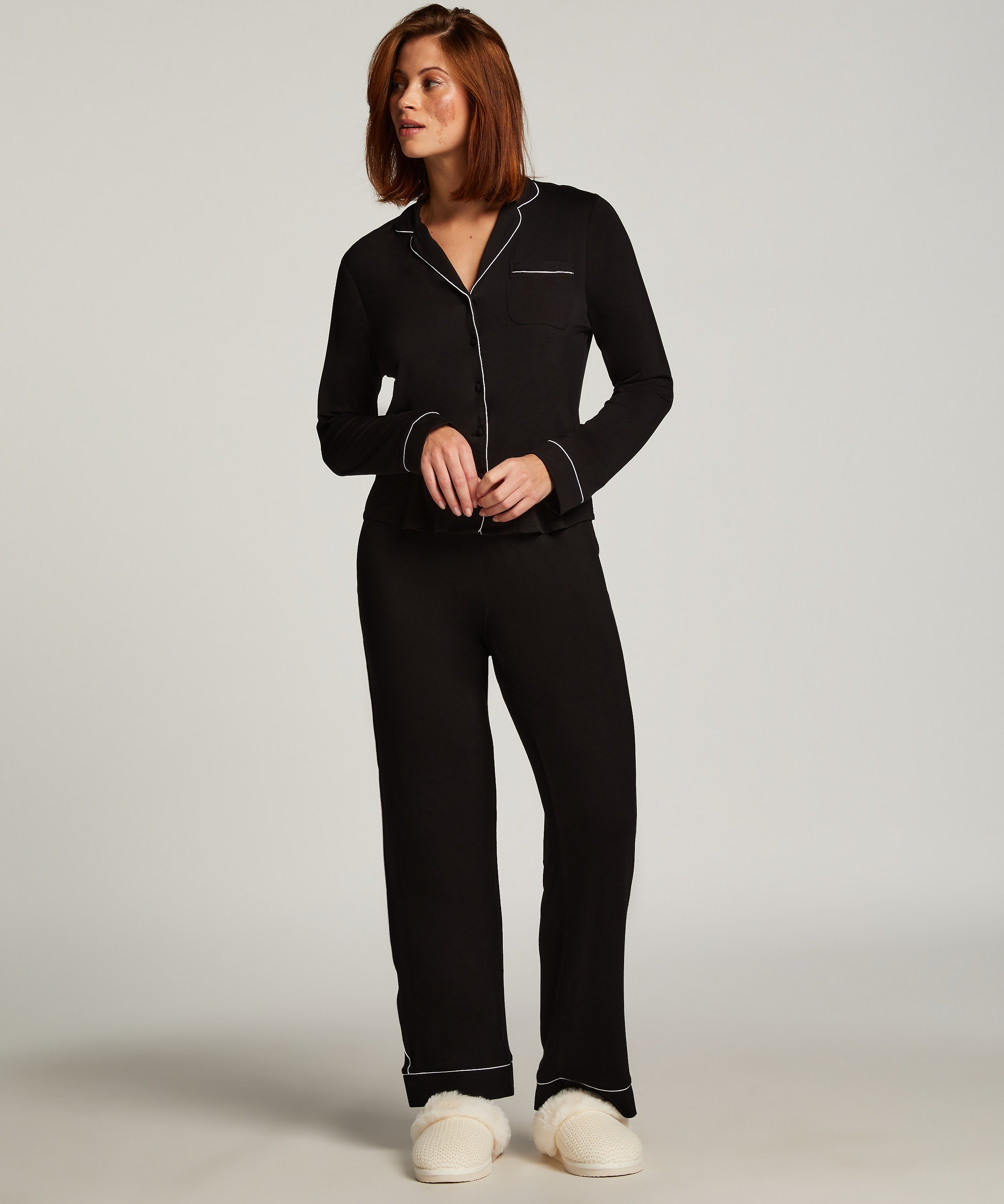 Langærmet jerseyjakke Essential, Sort, main