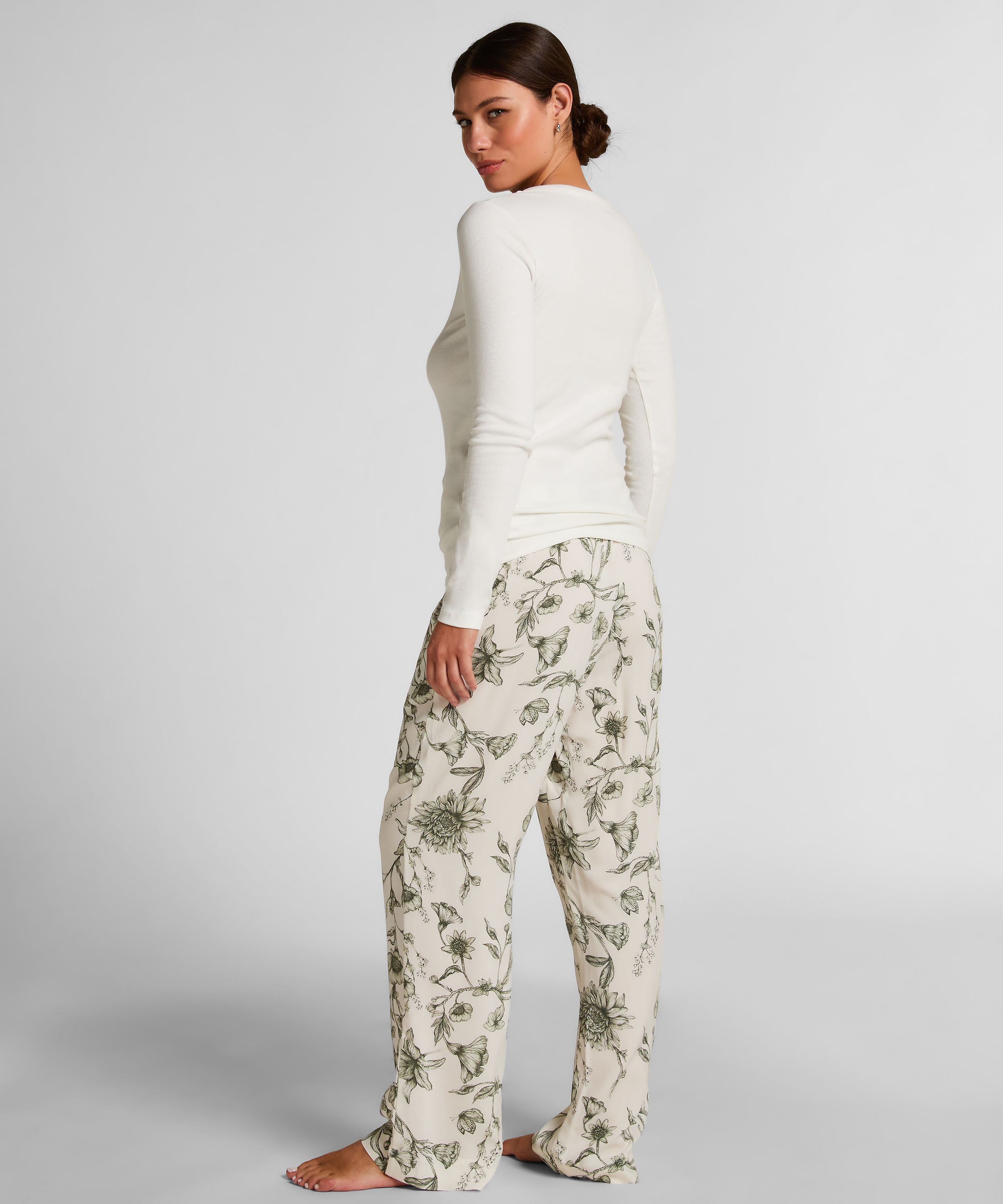 Pyjamatop Bomuld, Hvid, main