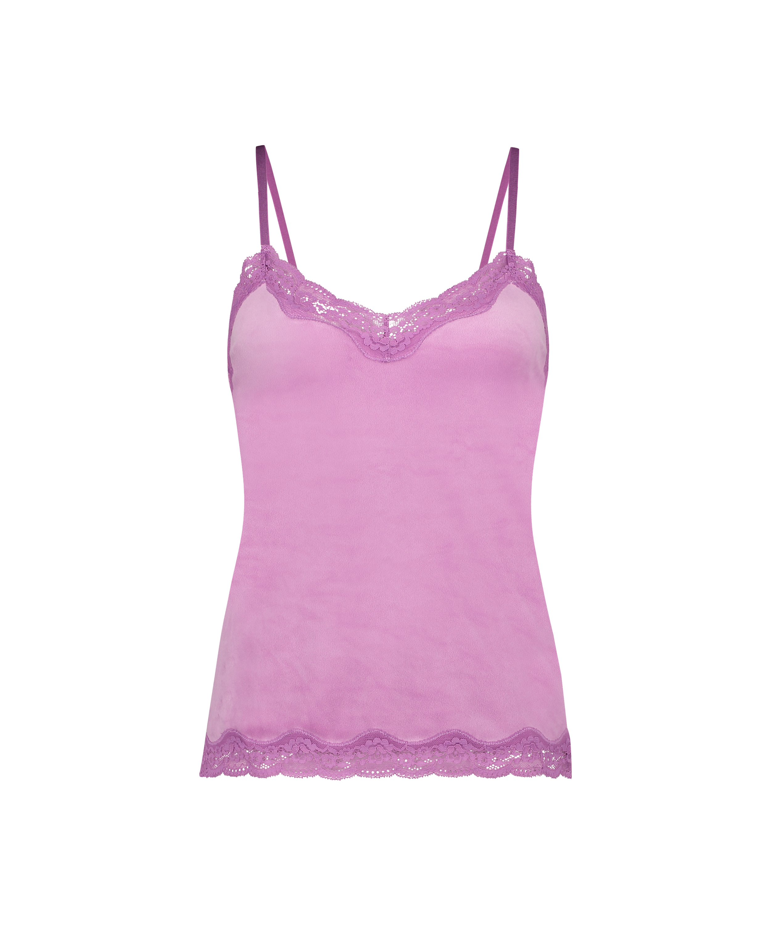 Cami top Velours Lace, Lyserød, main