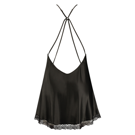 Lessie Satin natkjole, sort