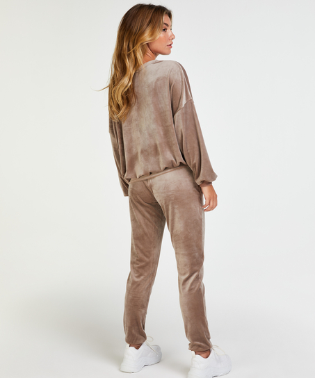 Top velour Lurex, Brun