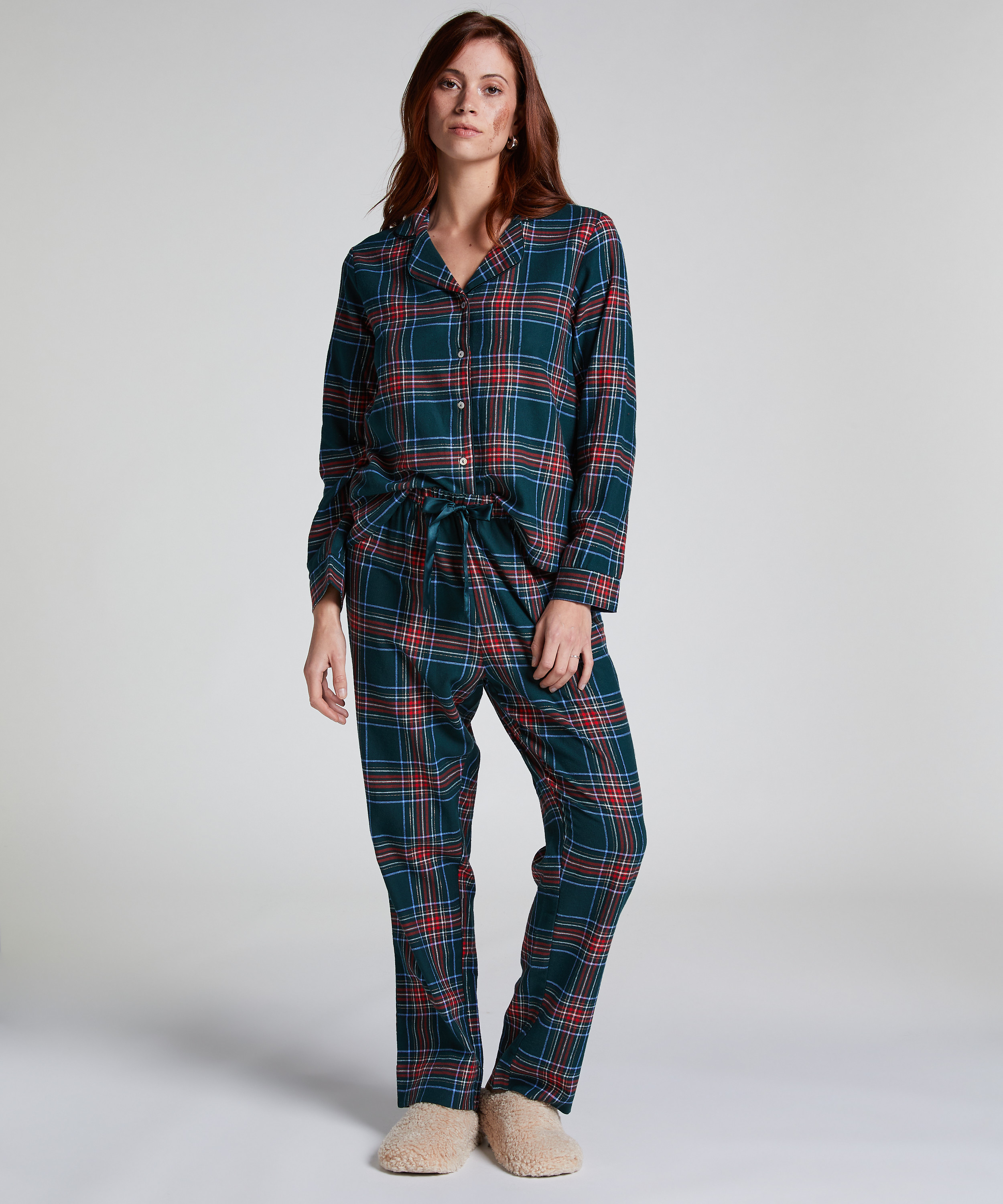 Pyjamassæt Flannel, Grøn, main