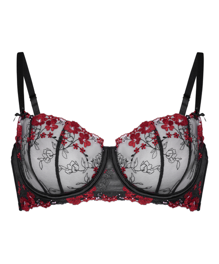 Ikke-formst&oslash;bt b&oslash;jle-bh med p&aelig;oner, Sort