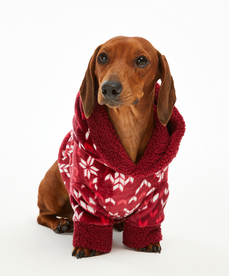 Fleece hunde-onesie, R&oslash;d