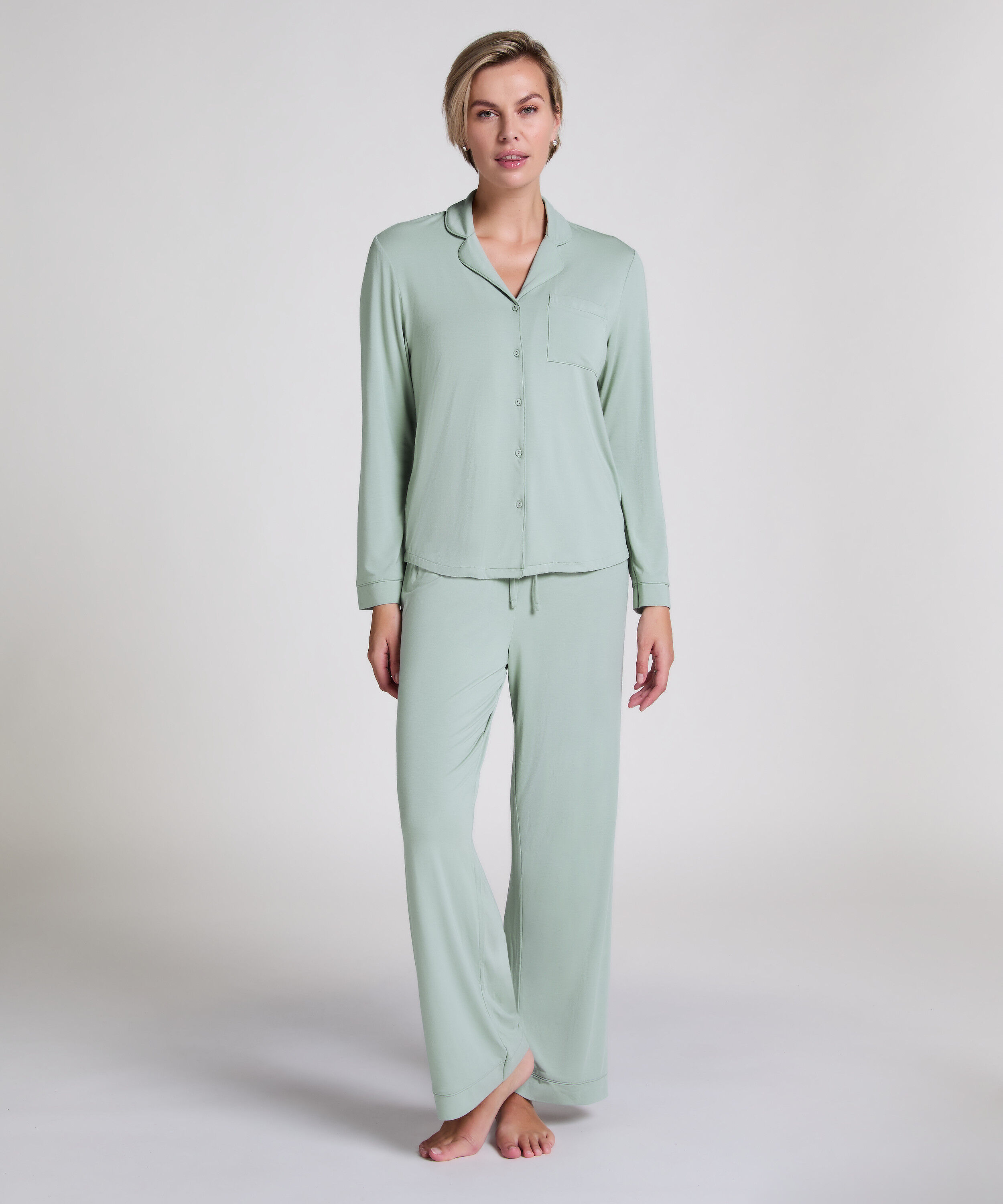 Lang&aelig;rmet jerseyjakke Essential, Gr&oslash;n