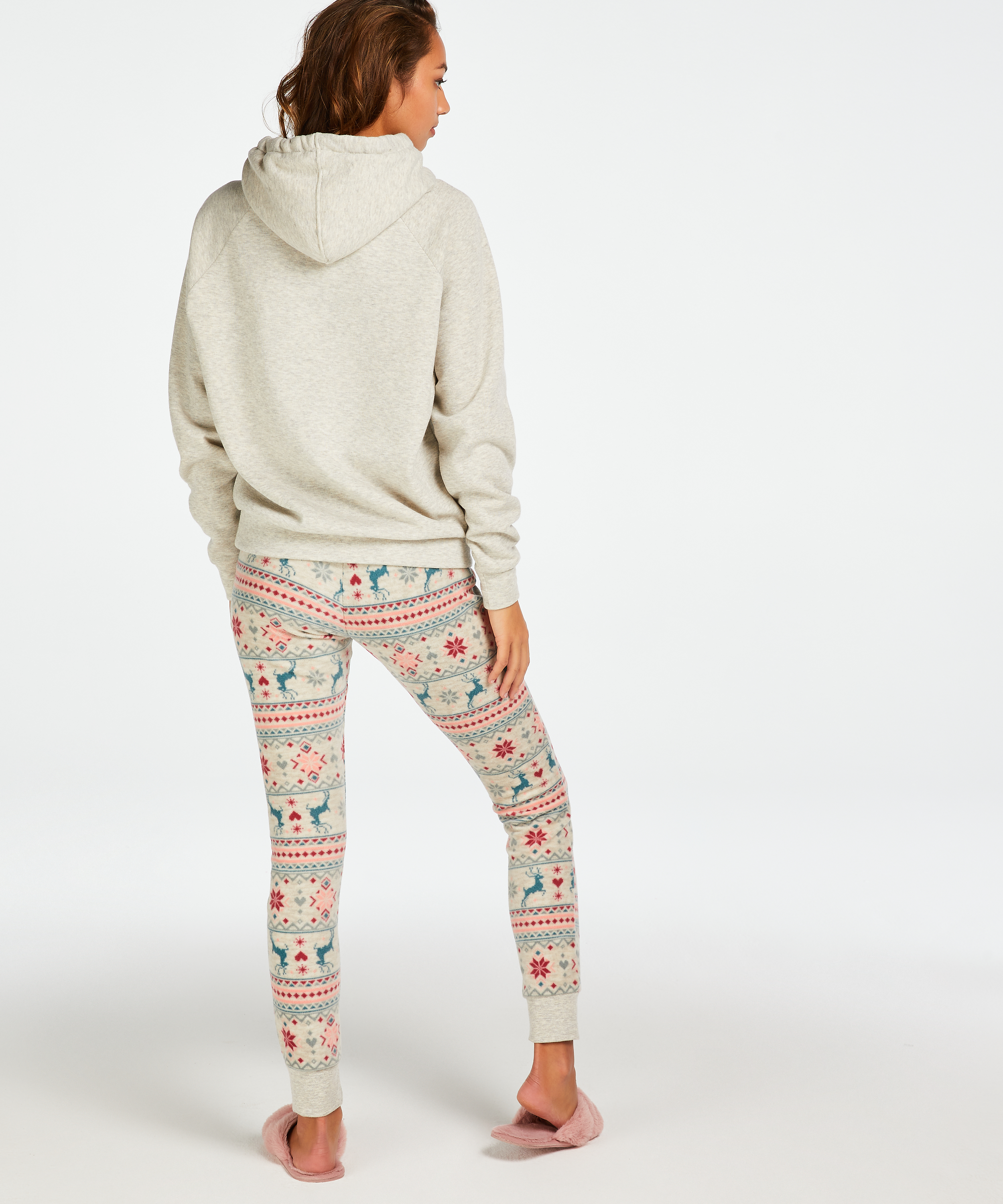 Langærmet Hættetrøje, Beige, main