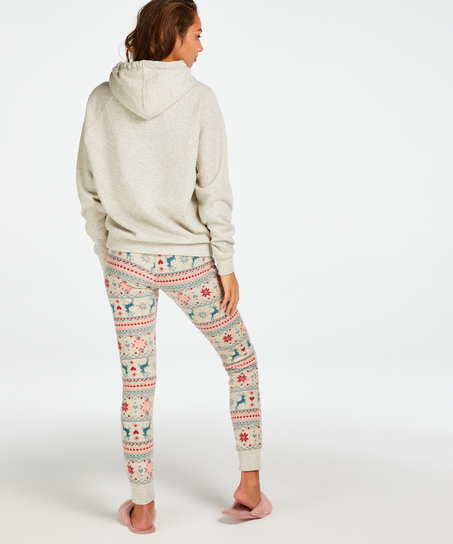 Langærmet Hættetrøje, Beige