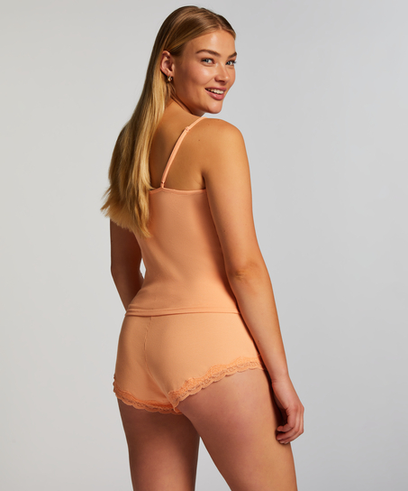 Cami Rib Lace top, Lyser&oslash;d