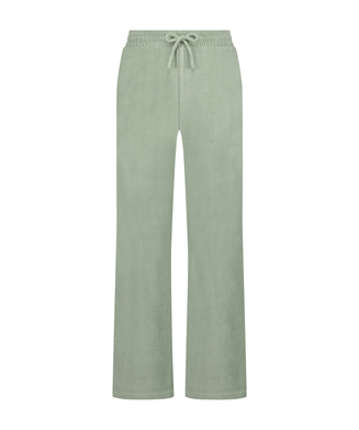 Pyjamasbukser i velour, grøn