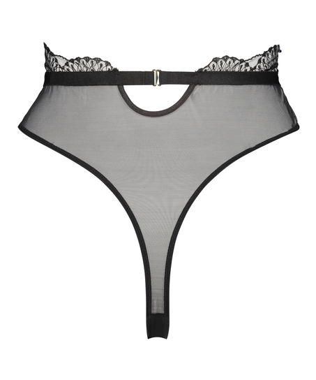 Akira g-streng med h&oslash;j benudsk&aelig;ring, sort