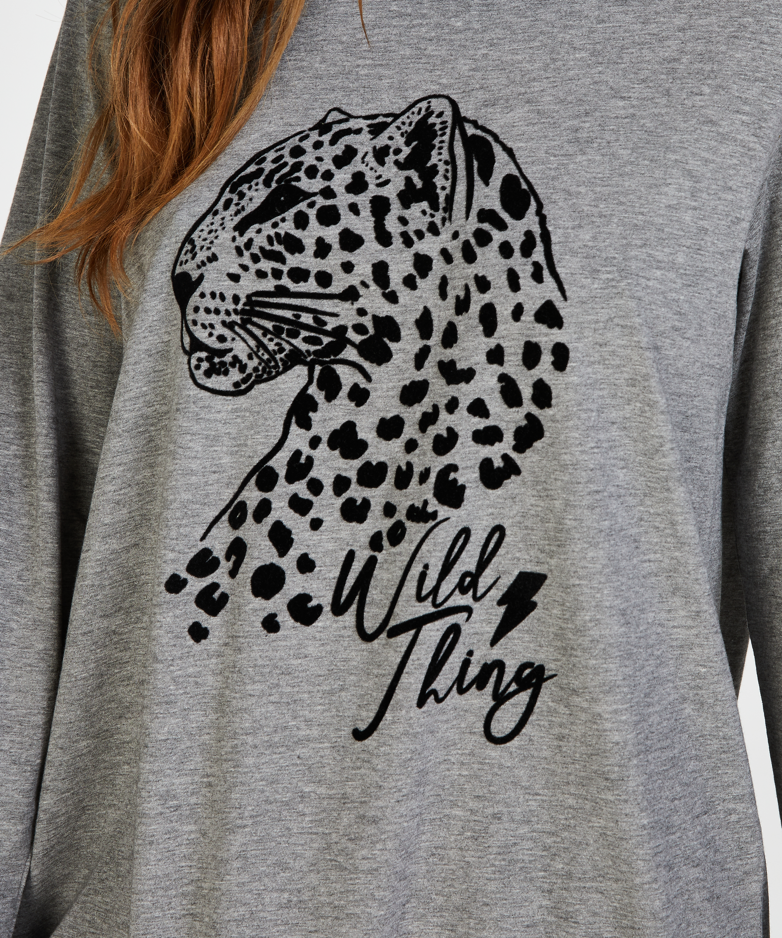 Natkjole med rund hals, Gr&aring;, main