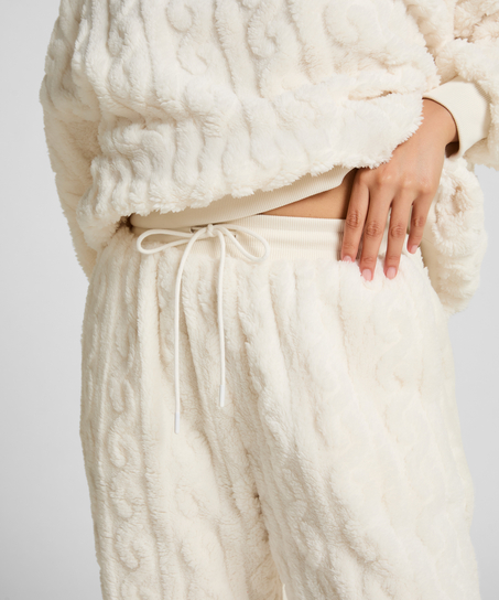 Jogger kabelfleece, Hvid