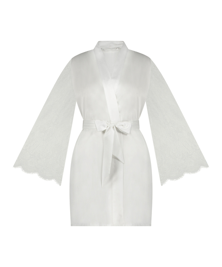 Kimono satin Bride, Hvid