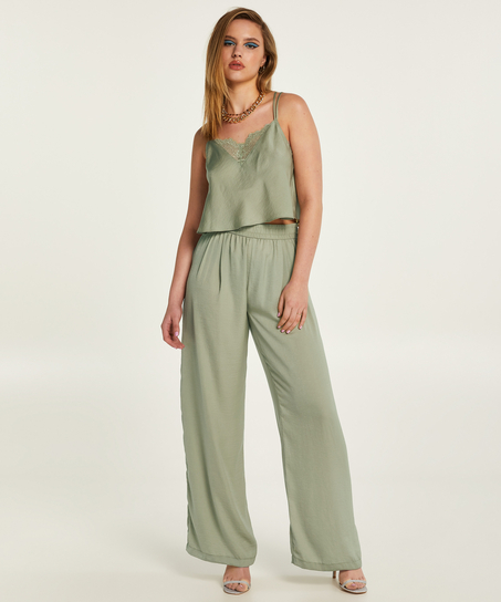 Cami-top Satin Airspun Kim Petras, Gr&oslash;n