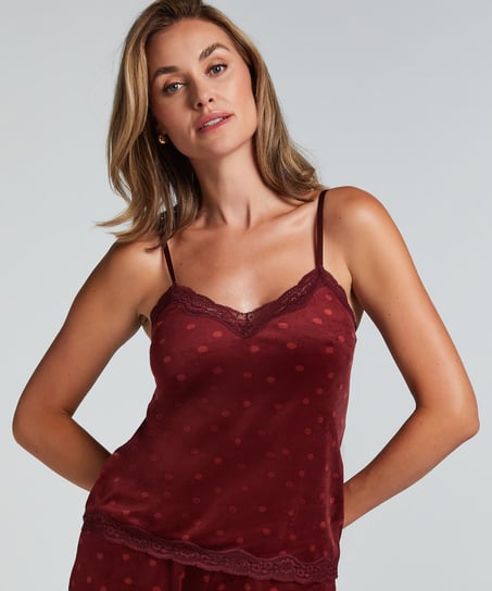 Cami top Velours Lace, Lilla