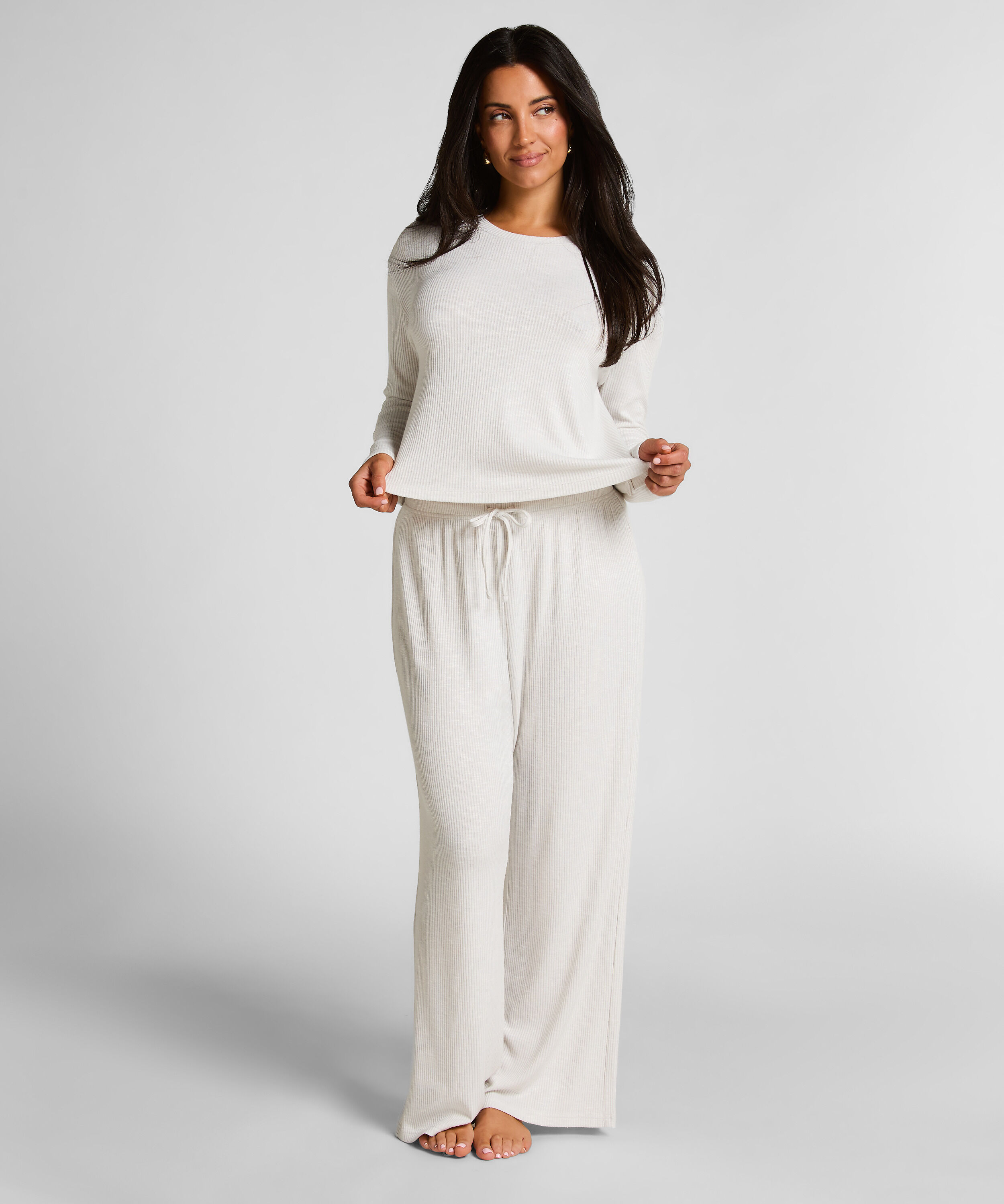Langærmet pyjamastop