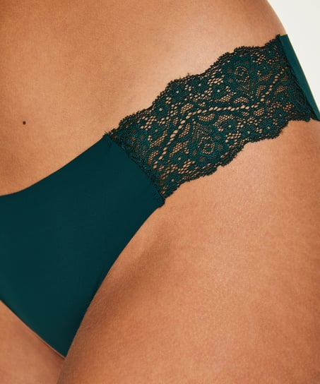 Invisible brasiliansk trusse med blonde, Grøn