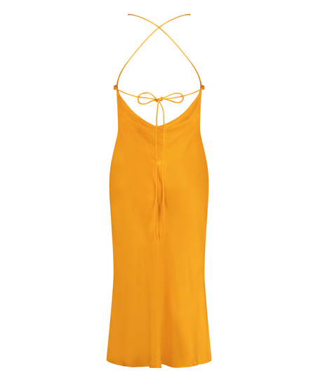 Kjole midi satin, Orange