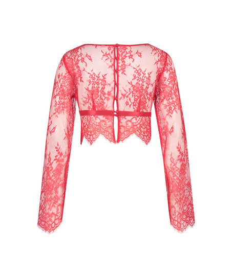 Top Allover Lace, rød