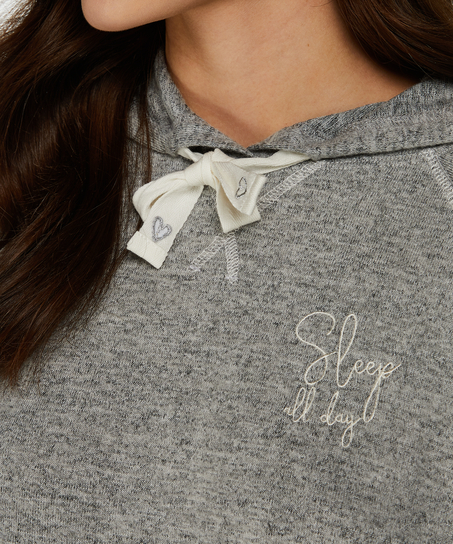 Hoodie med korte ærmer, Grå