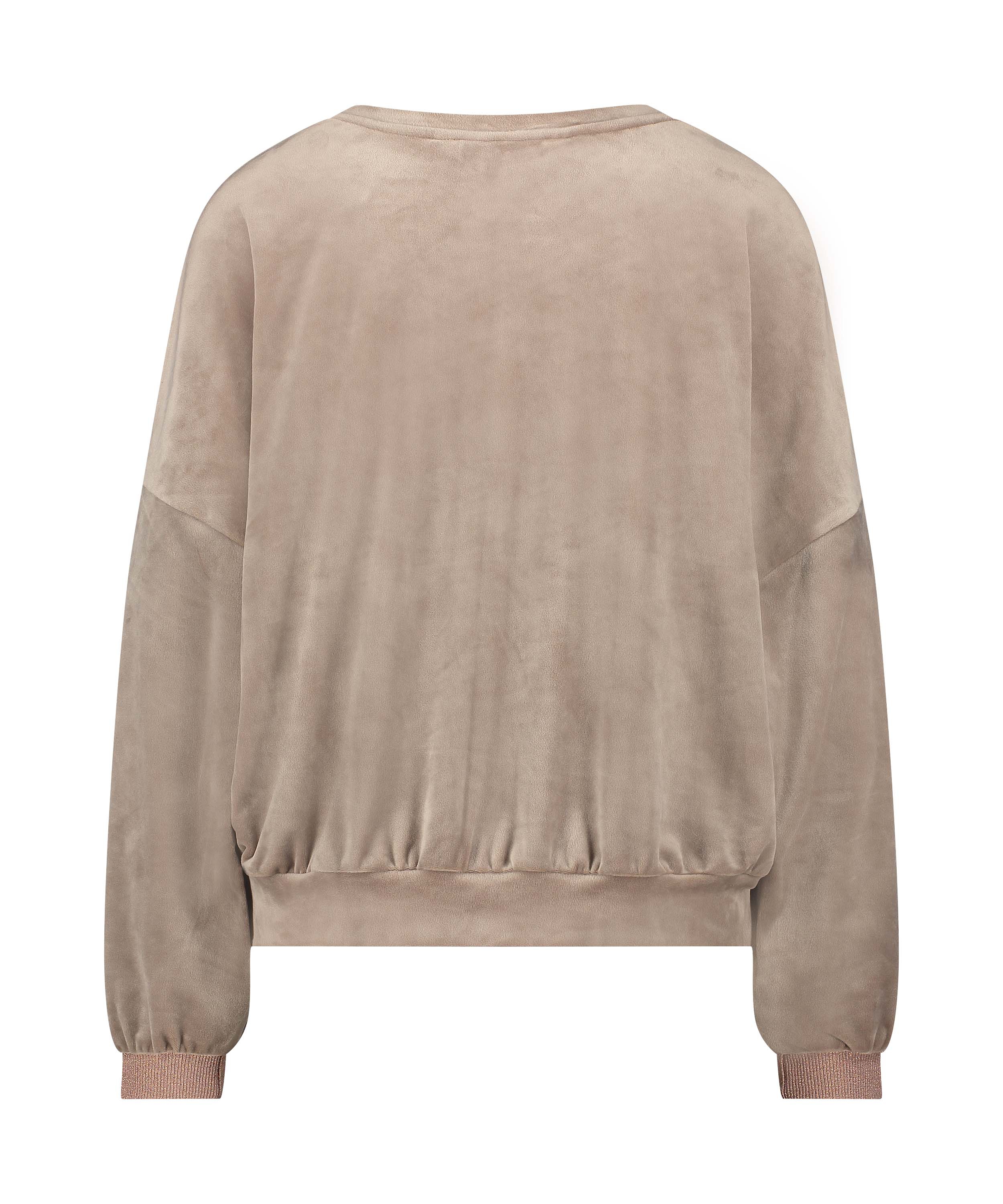 Top velour Lurex, Brun, main