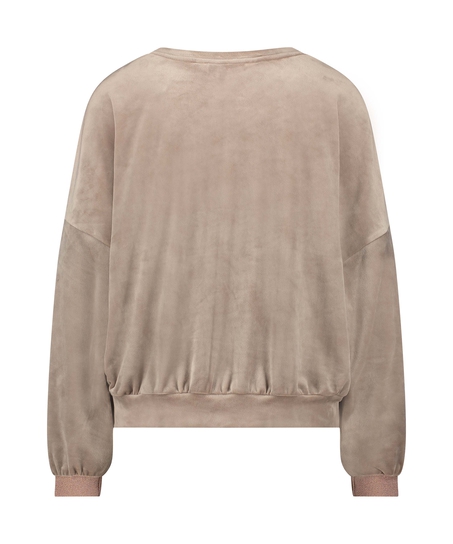 Top velour Lurex, Brun