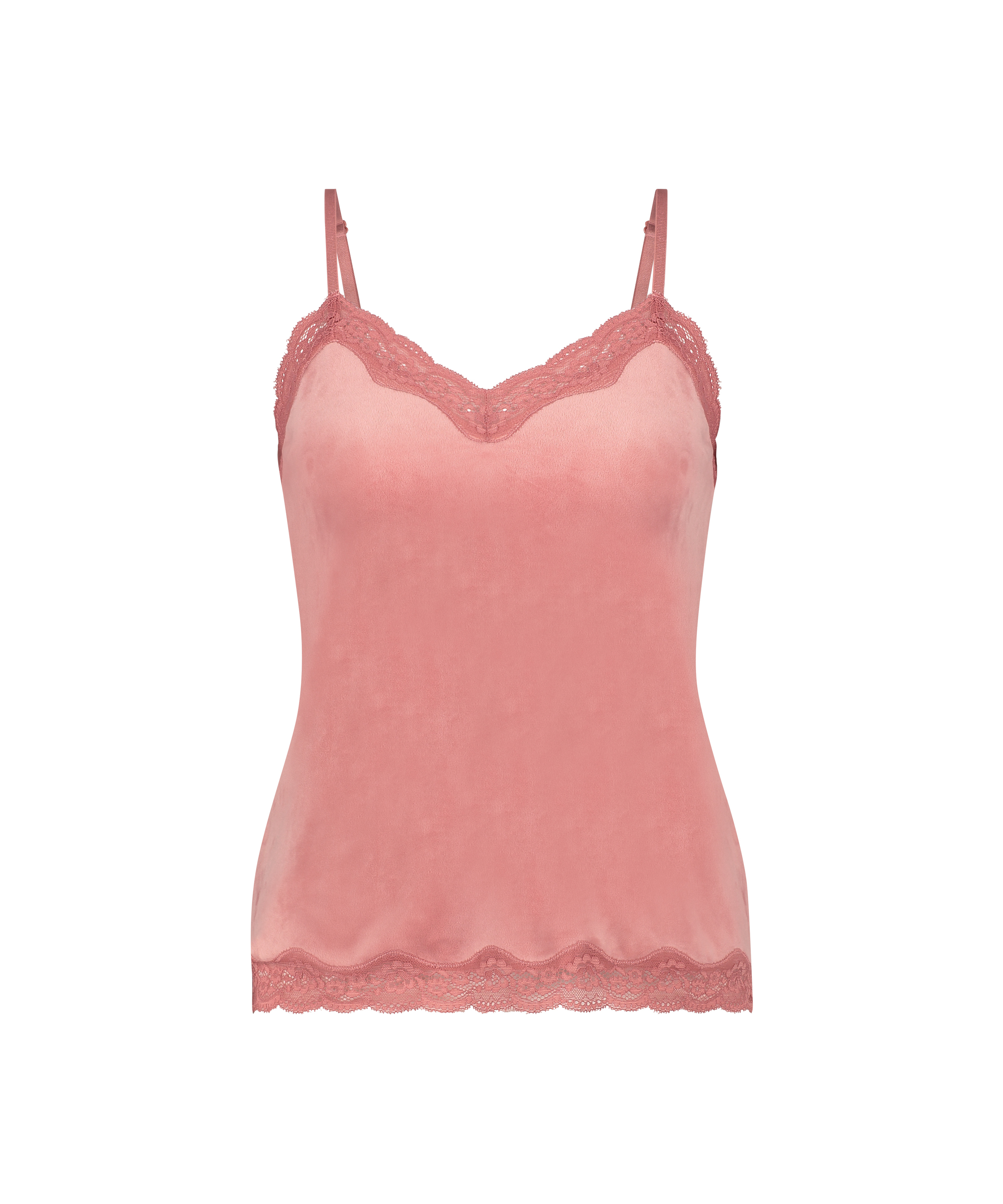 Cami top Velours Lace, pink, main