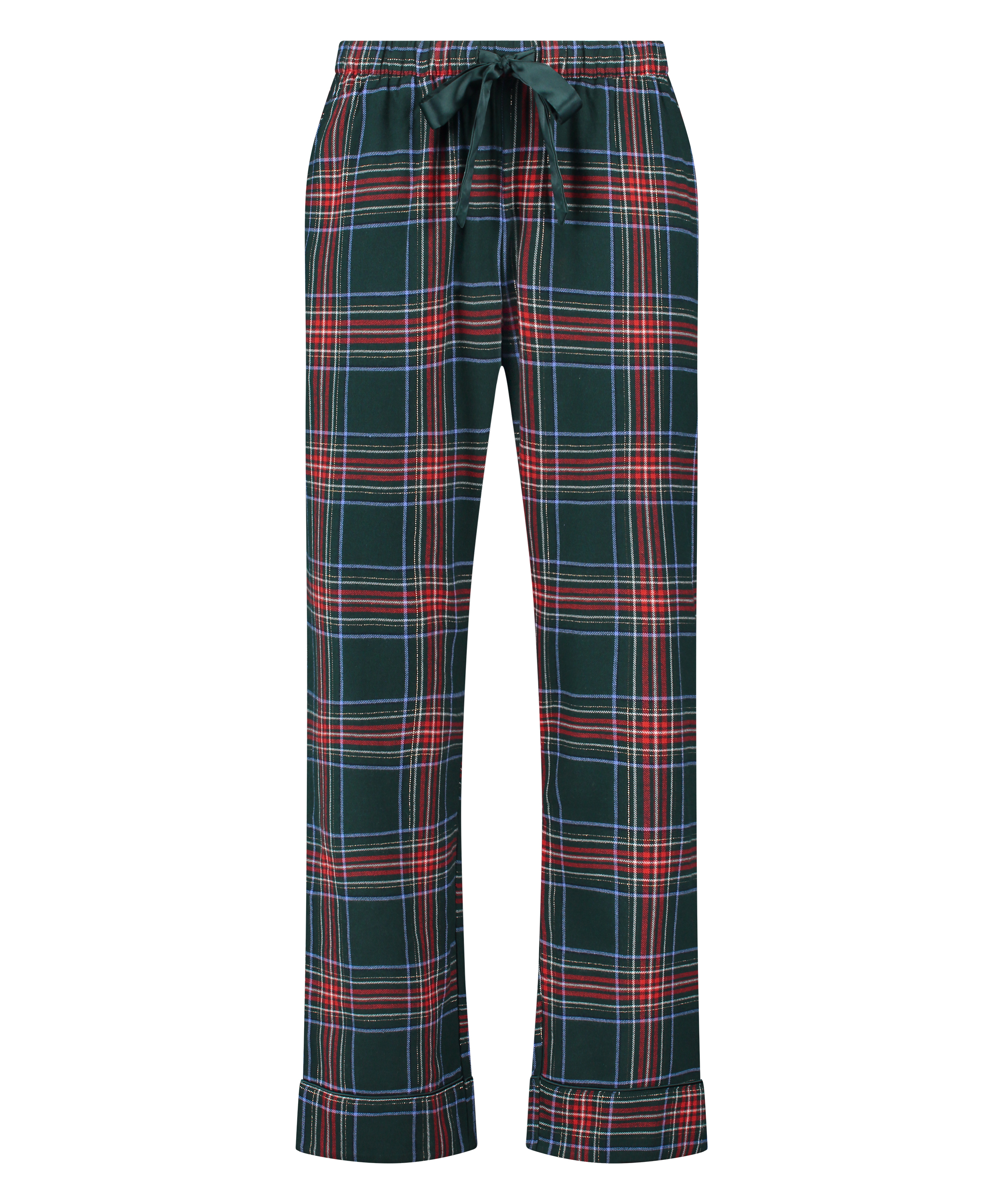 Petite pyjamasbukser af Flannel, Gr&oslash;n, main