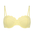 Polstret bikinitop med bøjle Scallop Størrelse E +, Gul