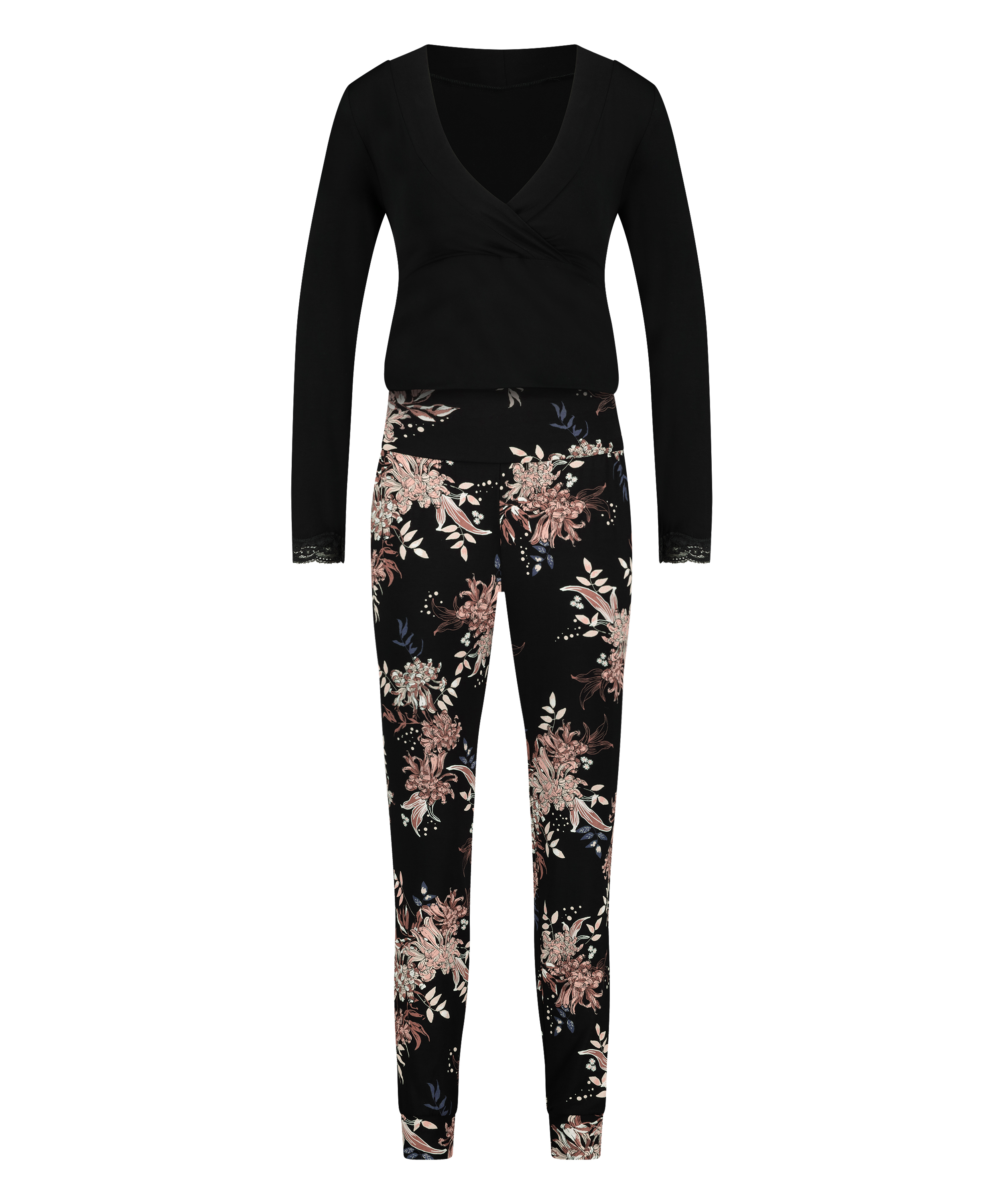 Pyjamass&aelig;t til amning, Sort, main