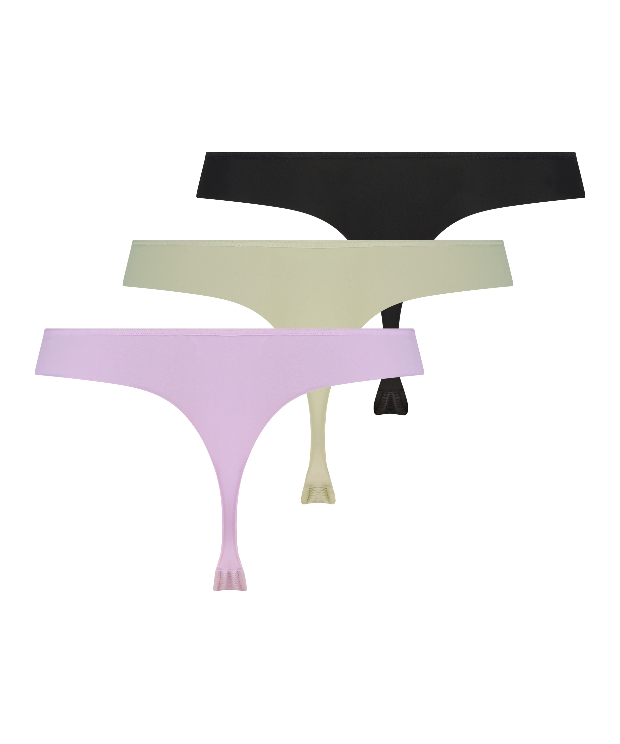 3-pak g-streng i stribet mesh, lilla, main