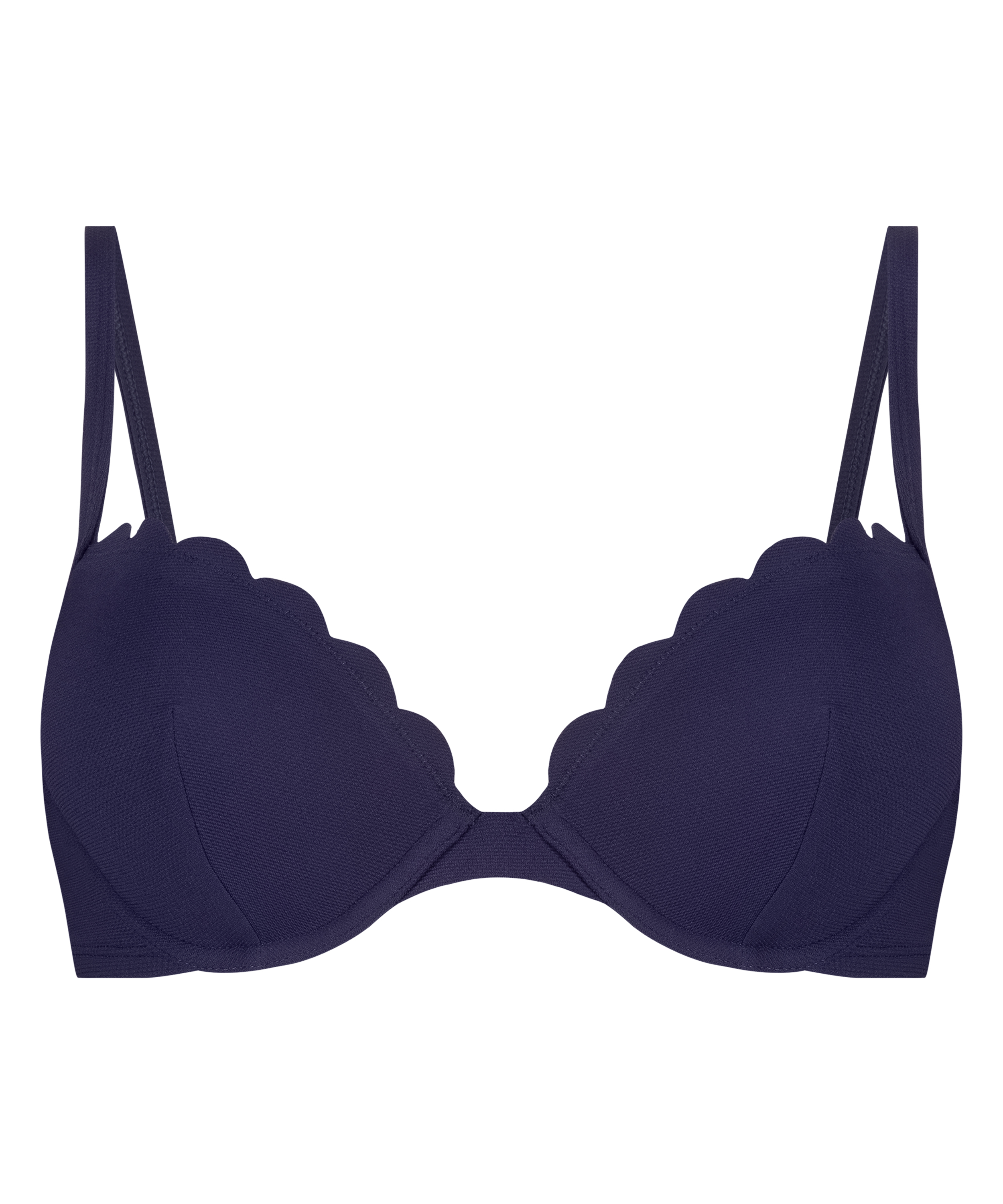 Formstøbt bikinitop med bøjle Scallop, Blå, main