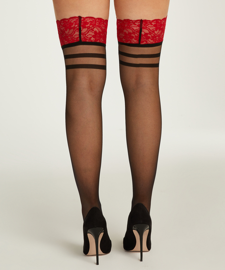 Selvsiddende strømper 30 Denier Valentina, Rød