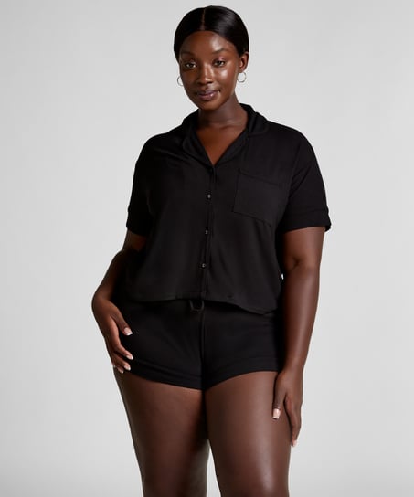 Kortærmet jerseyjakke Essential, Sort