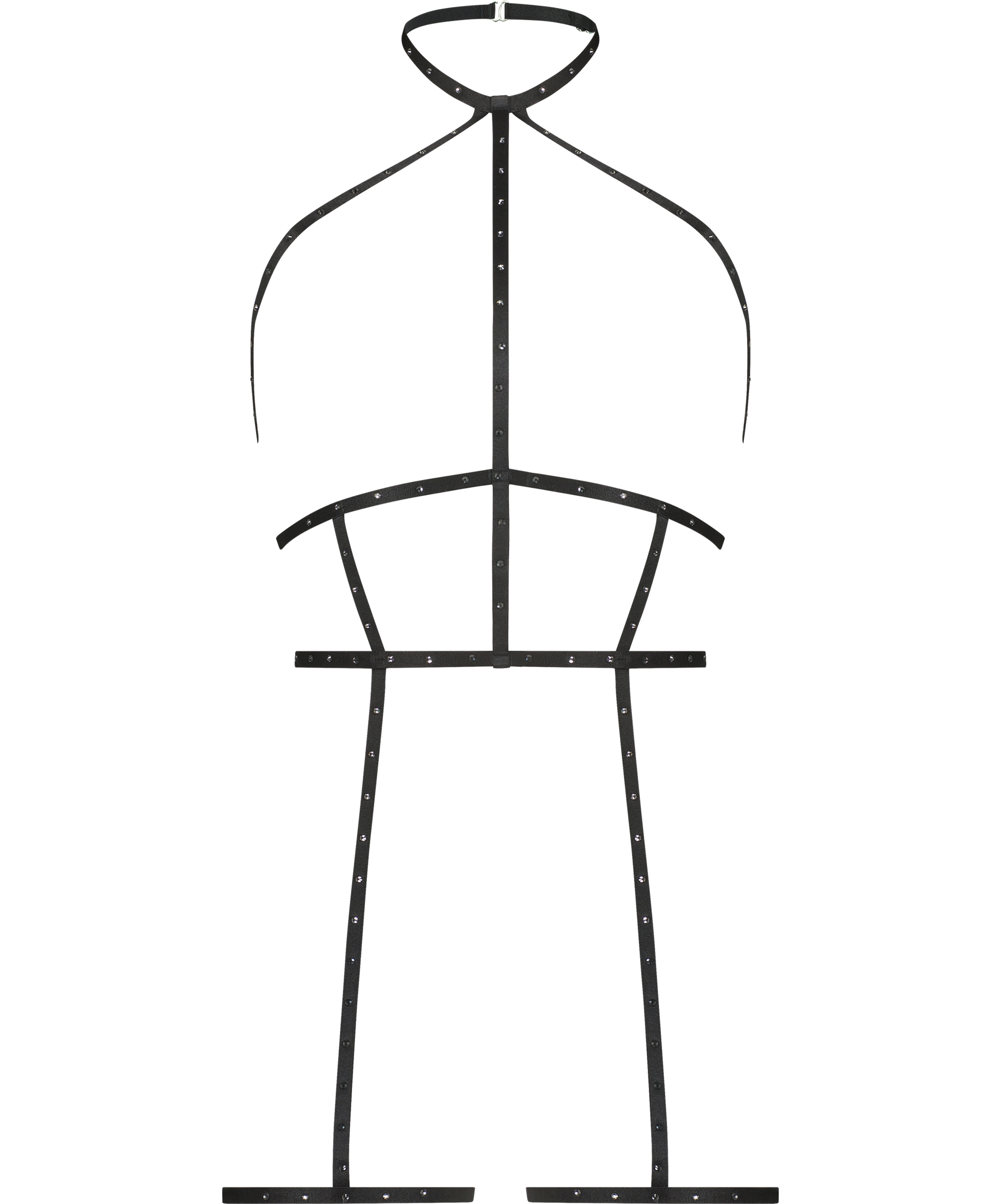 Private Rhinestone-sele, Sort, main