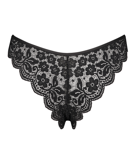 High leg brasiliansk trusse, sort